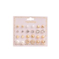 Korean Style New AllMatch 12 Pairs Earrings Set Pearl Flower Stars Heart SilverPlated Earrings Female Amazon Hotpicture38