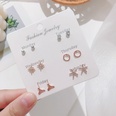 Korean version of autumn and winter earrings set temperament pearl bow earrings wholesalepicture15