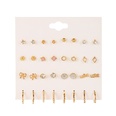 Korean fashion pearl rhinestone earrings small daisy LOVE star geometric earrings set wholesalepicture12