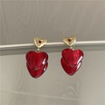 French retro cherry red heart diamond niche design temperament wild fashion earringspicture13