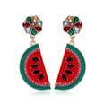 European and American Fashion Exaggerated Fresh Emulational Fruit Thin Earrings Simple Retro Alloy Dripping Watermelon Earringspicture13