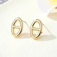European crossborder jewelry simple pig nose metal hollow oval small earringspicture10