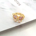 fashion transparent crystal glass butterfly rhinestone opening ring crossborder jewelrypicture23