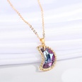 jewelry colorful crystal glass necklace simple moon pendant clavicle chain jewelrypicture16