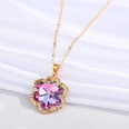 jewelry colorful crystal glass necklace simple moon pendant clavicle chain jewelrypicture17