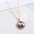 jewelry colorful crystal glass necklace simple moon pendant clavicle chain jewelrypicture18