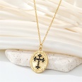 retro personality drip oil Maria rhinestone cross stainless steel pendant necklace jewelrypicture22
