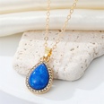 Vintage Bohemian Full Diamond round Water Drop Resin Necklace Simple Opal Pendant Necklace CrossBorder Sold Jewelrypicture21
