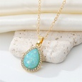 Vintage Bohemian Full Diamond round Water Drop Resin Necklace Simple Opal Pendant Necklace CrossBorder Sold Jewelrypicture22