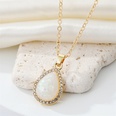 Vintage Bohemian Full Diamond round Water Drop Resin Necklace Simple Opal Pendant Necklace CrossBorder Sold Jewelrypicture23