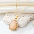 Vintage Bohemian Full Diamond round Water Drop Resin Necklace Simple Opal Pendant Necklace CrossBorder Sold Jewelrypicture24