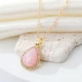Vintage Bohemian Full Diamond round Water Drop Resin Necklace Simple Opal Pendant Necklace CrossBorder Sold Jewelrypicture25