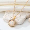 Vintage Bohemian Full Diamond round Water Drop Resin Necklace Simple Opal Pendant Necklace CrossBorder Sold Jewelrypicture26