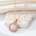 Vintage Bohemian Full Diamond round Water Drop Resin Necklace Simple Opal Pendant Necklace CrossBorder Sold Jewelrypicture27