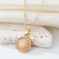 Vintage Bohemian Full Diamond round Water Drop Resin Necklace Simple Opal Pendant Necklace CrossBorder Sold Jewelrypicture29