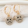 Ornament Korean New Cute Full Diamond Smiley Face Crying Face Earrings round Facial Expression Europe and America Cross Borderpicture12