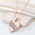 Korea Cute Rhinestone Rainbow Love Necklace Alloy Drop Oil Heart Pendantpicture13