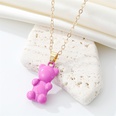 Korean Trendy Cute Candy Color Metal Bear Pendant Necklace Fashion Color Cartoon Animal Necklace Clavicle Chainpicture16
