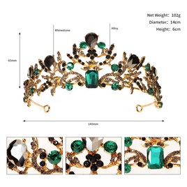 European and American New Fashion Alloy Crown Wedding Banquet Party Bridal Headdress Creative Personality Colorful Rhinestone Crownpicture13