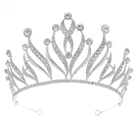 Amazon Hot Selling Creative Wedding Crown Carnival Party Dress up Headwear Simple Dignified Rhinestone Bridal Crownpicture15