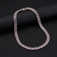 European and American twocolor watercolor diamond 9mm Cuban chain necklace wholesalepicture27