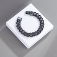 Black rhinestone alloy bold Cuban chain bracelet wholesalepicture12