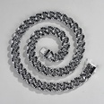 Black rhinestone alloy bold Cuban chain bracelet wholesalepicture22