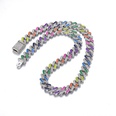 European and American Cuban necklace 12mm diamondshaped colorful rainbow braceletpicture15