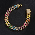 European and American Cuban necklace 12mm diamondshaped colorful rainbow braceletpicture18