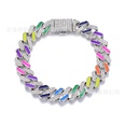 European and American Cuban necklace 12mm diamondshaped colorful rainbow braceletpicture28