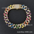 European and American Cuban necklace 12mm diamondshaped colorful rainbow braceletpicture29