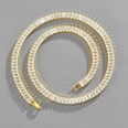 retro inlaid full zirconium rectangular zircon Cuban chain copper bracelet necklacepicture14