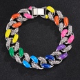 Xuan Di 16mm Thick Colorful Rainbow Necklace European and American Cuban Link Chain Hip Hop Rap Hiphop CrossBorder Accessoriespicture13