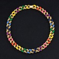 Xuan Di 16mm Thick Colorful Rainbow Necklace European and American Cuban Link Chain Hip Hop Rap Hiphop CrossBorder Accessoriespicture16