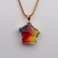 new multicolor star jewelry color faceted crystal star pendant stainless steel necklace wholesalepicture14