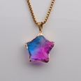 new multicolor star jewelry color faceted crystal star pendant stainless steel necklace wholesalepicture16