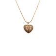 European and American Copper Zircon Heart Lock Lady Pendant Necklacepicture12