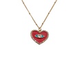 retro heart copper zircon oil dripping devils eye pendant necklacepicture6