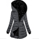Ladies hooded longsleeved warm and fleece padded winter midlength zipper jacketpicture12
