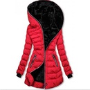 Ladies hooded longsleeved warm and fleece padded winter midlength zipper jacketpicture13