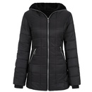 Ladies hooded longsleeved warm and fleece padded winter midlength zipper jacketpicture14