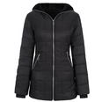 Ladies hooded longsleeved warm and fleece padded winter midlength zipper jacketpicture34