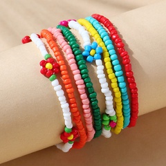 Korean style ethnic style retro creative beads flower bracelet set