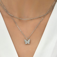 Japanese Korean new sweet simple geometric butterfly clavicle chain