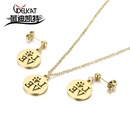 fashion clavicle chain cat claw stainless steel ring pendant letter LOVE setpicture7