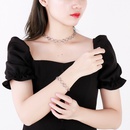 European and American personality singlelayer hiphop geometric hollow necklace bracelet setpicture9
