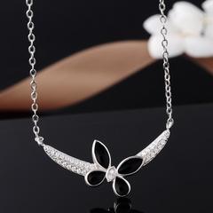 new Korean version of s925 silver drip oil leaf jewelry necklace clavicle chain pendant
