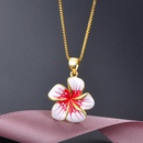 Korean Style Creative Hipster Golden Pendant OilSpot Glaze Flowers S925 Silver Necklace Female Clavicle Chain Fashion Accessoriespicture5