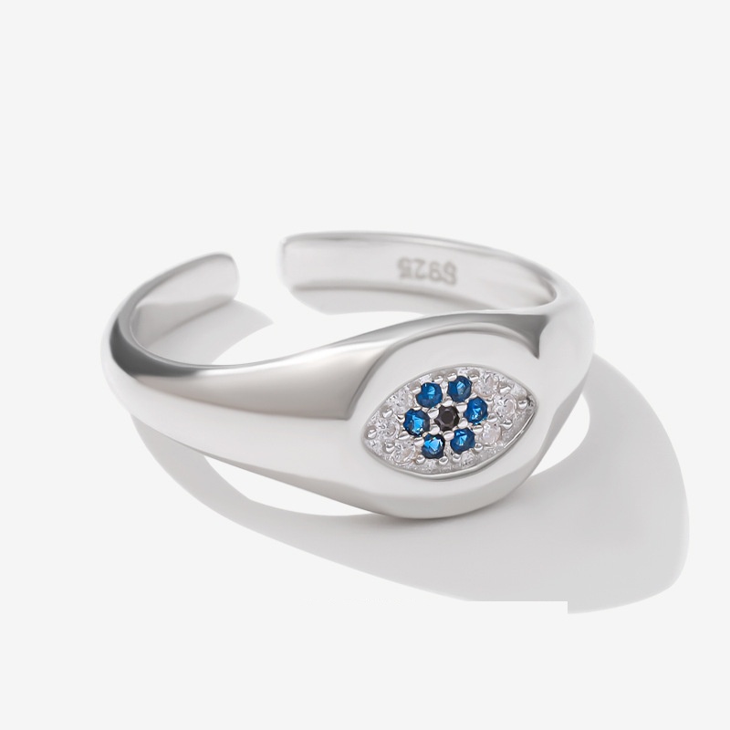 S925 Silberring Modedesign geometrischer mikroeingelegter Zirkon offener Ring