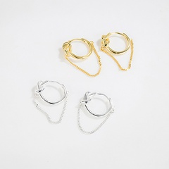 S925 Sterling Silver Korean Twisted Heart Irregular Tassel Earrings Simple Knotted Earrings